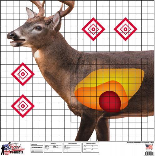 Pro-Shot Whitetail Deer Sight In Target 25" X 25" 5/ct - Precision Shot Firearms