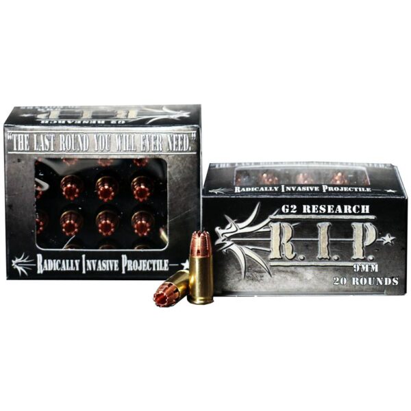 G2 Research R.I.P. Handgun Ammunition 9mm Luger 92 gr HP 1265 fps 20/box - Precision Shot Firearms
