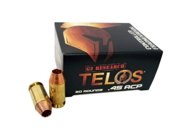 G2 Research TELOS Handgun Ammunition .45 ACP 160 gr HP 920 fps 20/ct - Precision Shot Firearms