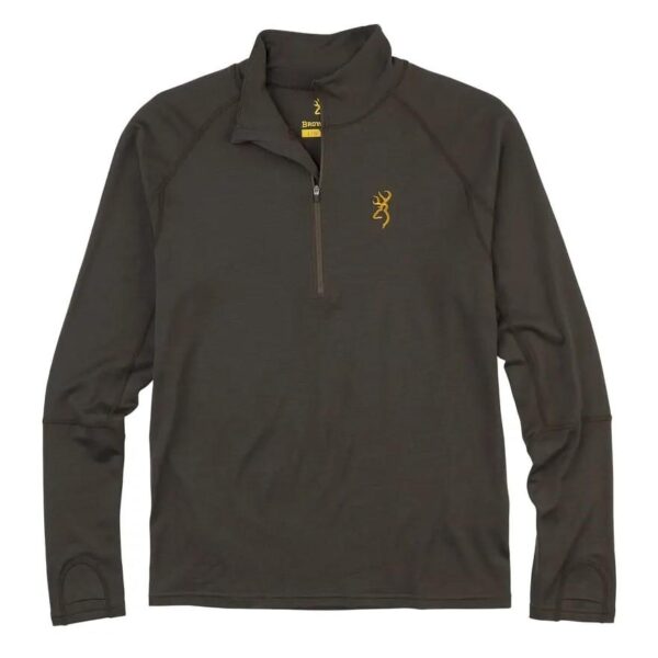 Browning Merino 1/4 Zip Shirt Major Brown S - Precision Shot Firearms