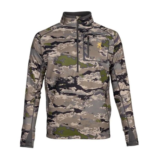 Browning Monroe 1/4 Zip Long Sleeve Shirt Ovix Camo M - Precision Shot Firearms