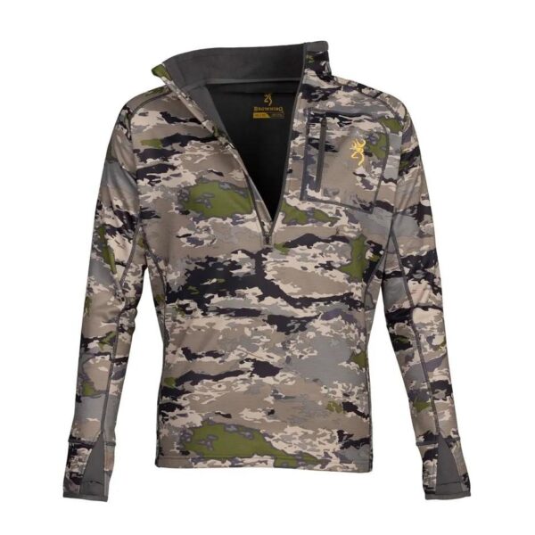 Browning Monroe 1/4 Zip Long Sleeve Shirt Ovix Camo L - Precision Shot Firearms
