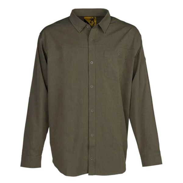 Browning Lightweight Button Down Long Sleeve Shirt Green 2XL - Precision Shot Firearms