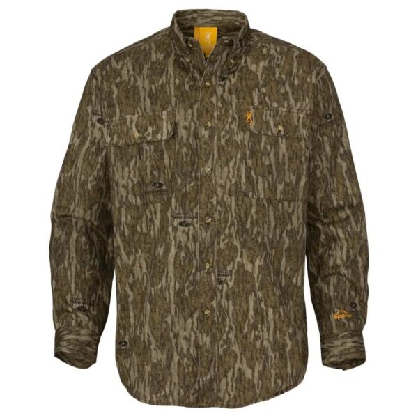 Browning Wasatch-CB Shirt Button-Front 2 Pocket Mossy Bottomland M - Precision Shot Firearms