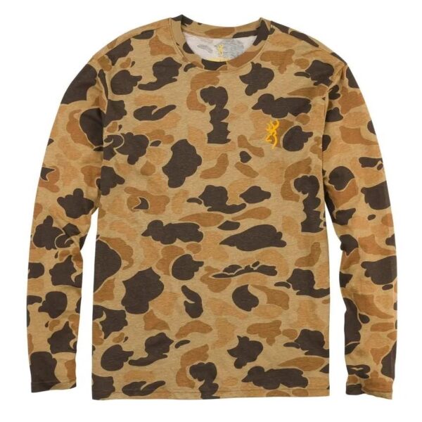 Browning Wasatch Long Sleeve T-Shirt Vintage Tan Camo L - Precision Shot Firearms
