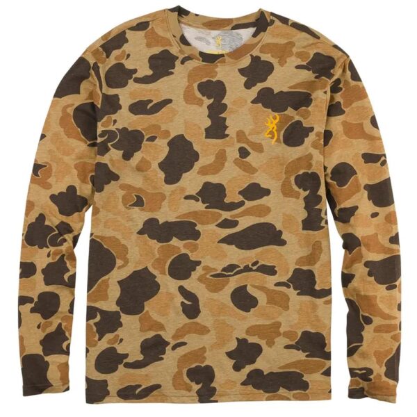 Browning Wasatch Long Sleeve T-Shirt Vintage Tan Camo XL - Precision Shot Firearms