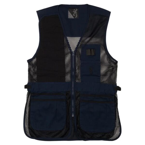 Browning Trapper Creek Mesh Shooting Vest Navy and Black M - Precision Shot Firearms