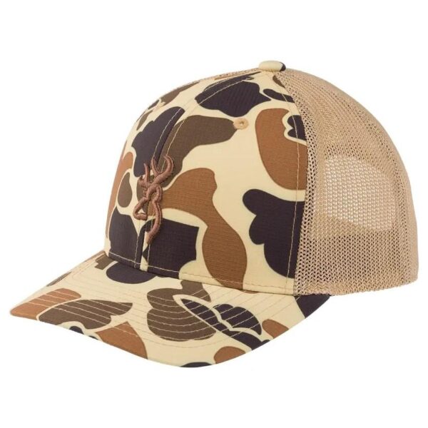 Browning Cupped Up Mesh Cap Vintage Tan Camo - Precision Shot Firearms