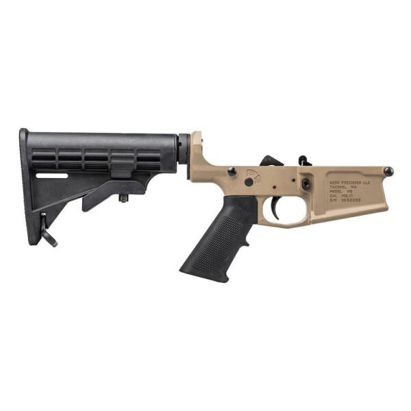Aero Precision M5 (.308) Complete Lower Receiver w/A2 Grip/M4 Stock - FDE - Precision Shot Firearms