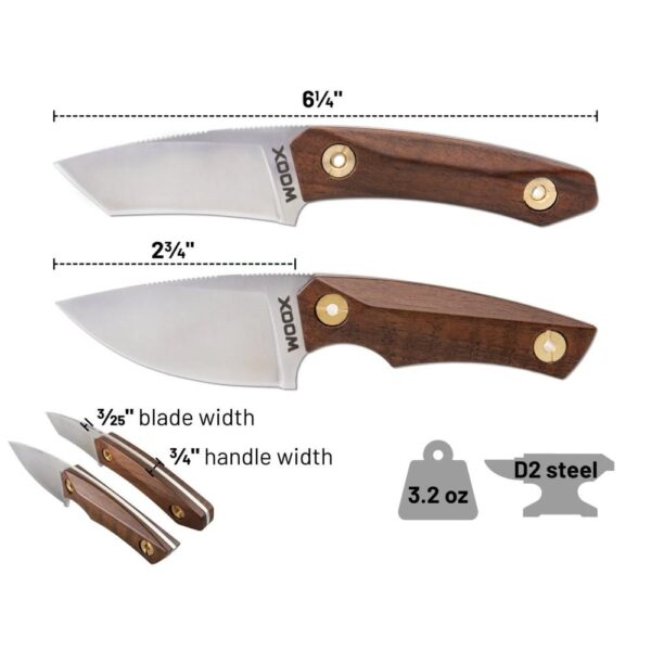 Woox Bad Boy Fixed Knive 2-3/4" Reverse Tanto Blade Walnut with Sheath - Precision Shot Firearms