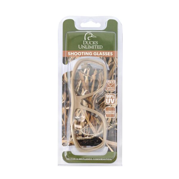 Ducks Unlimited Full-Frame Shooting Glasses Tan Frame with Clear Lens - Precision Shot Firearms
