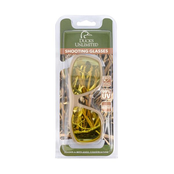 Ducks Unlimited Full-Frame Shooting Glasses Tan Frame with Amber Lens - Precision Shot Firearms