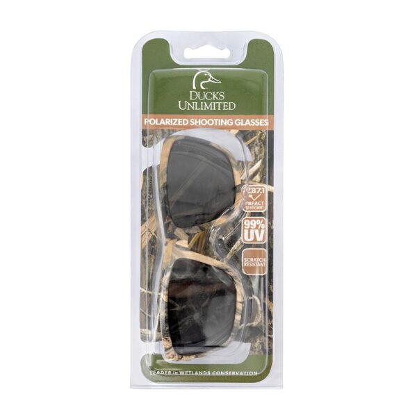 Ducks Unlimited Full-Frame Shooting Glasses Mossy Oak Frame Polarized Smoke Lens - Precision Shot Firearms