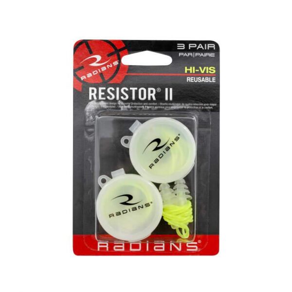 Radians Resistor II High Visibility Reusable Earplugs 27dB 3/ct - Precision Shot Firearms