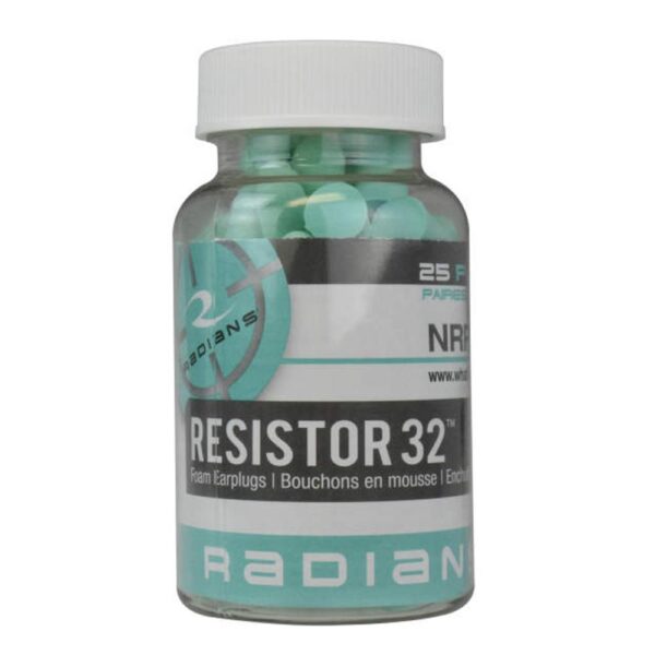 Radians Resistor Foam Ear Plugs Jar 32dB 25 Pair Aqua - Precision Shot Firearms