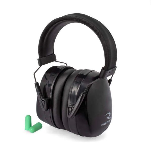 Radians Maximus Passive Ear Muffs 28dB Black with Green Ear Plugs 33dB - Precision Shot Firearms