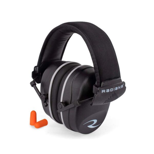 Radians R2500 Passive Earmuff 37dB Black with 2 Ear Plugs - Precision Shot Firearms