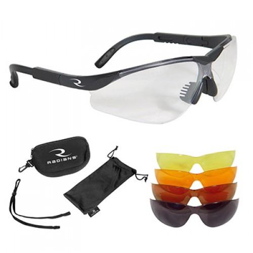 Radians T-85 5 Lens Interchangeable Shooting Glasses Kit Black with Multi Lens 5/ct - Precision Shot Firearms