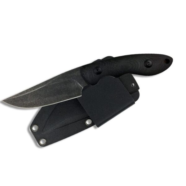ABKT Elite Shadow Predator Fixed Knife 3-1/2" Drop Point Blade Black - Precision Shot Firearms