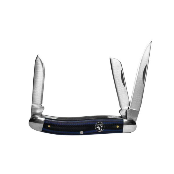 ABKT Cattleman Stockman Cowhand Series Knife 3 Blades Blue - Precision Shot Firearms