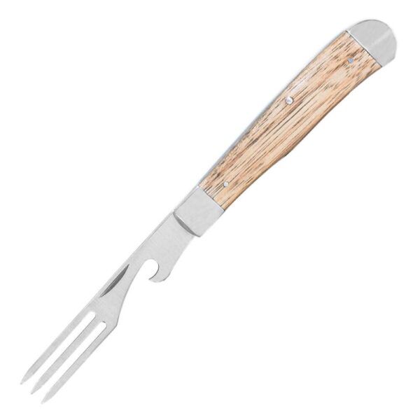 ABKT Cattleman Chuckwagon Trapper Knife 3-1/4" Blade with Fork Blade Zebrawood - Precision Shot Firearms
