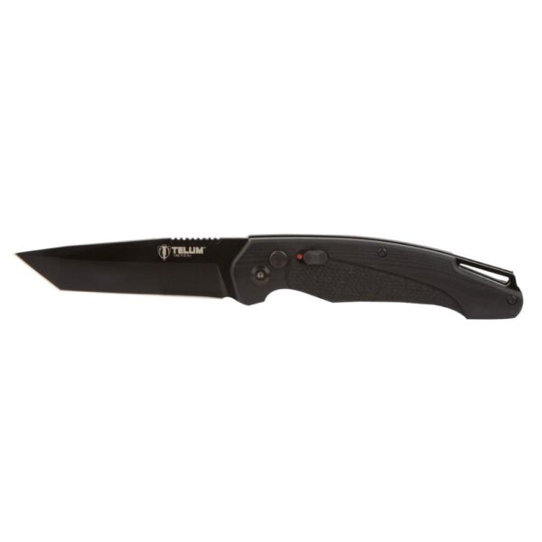Telum Titan Tactical Automatic Folding Knife 4" Tanto Blade Black - Precision Shot Firearms