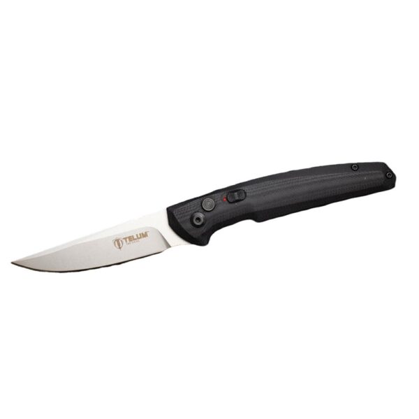 Telum Glaive Tactical Automatic Folding Knife 4" Drop Point Blade Black - Precision Shot Firearms