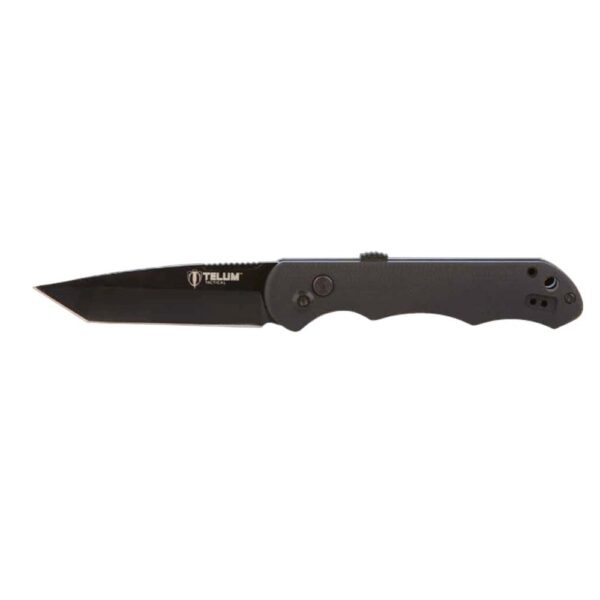 Telum Aftershock Tactical Automatic Knife 3-1/2" Tanto Blade Black - Precision Shot Firearms