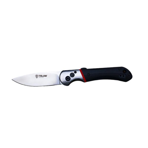 Telum Tremor Tactical Automatic Knife 3-1/2" Drop Point Blade Black - Precision Shot Firearms