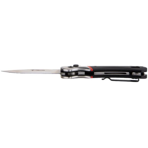 Telum Tremor Tactical Automatic Knife 3-1/2" Drop Point Blade Black - Precision Shot Firearms