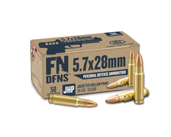 FN USA DFNS SS200 Personal Defense Ammunition 5.7x28mm 30gr JHP 1894 fps 50/ct - Precision Shot Firearms
