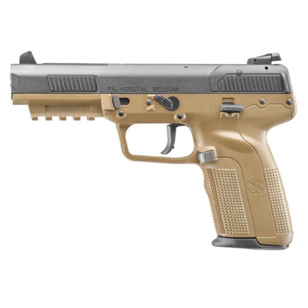 FN Five-seveN Handgun 5.7x28mm 10rd Magazines (3) 4.8" Barrel FDE CA Compliant - Precision Shot Firearms