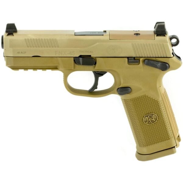 FN FNX-45 Tactical Handgun .45 ACP 10rd Magazines(2) 5.3" Barrel FDE Night Sights - Precision Shot Firearms