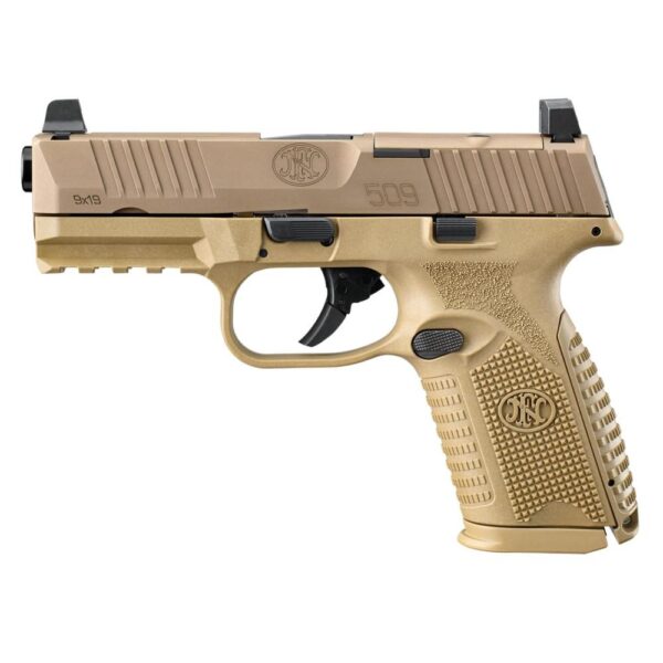 FN 509 Midsize MRD Handgun 9mm Luger 15rd Magazines (2) 4" Barrel FDE NMS - Precision Shot Firearms