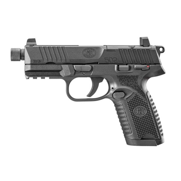 FN USA 502 Tactical Handgun .22 LR 10rd & 15rd Magazines (2) 4.6" Threaded Barrel Black - Precision Shot Firearms