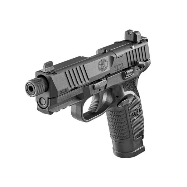 FN USA 502 Tactical Handgun .22 LR 10rd & 15rd Magazines (2) 4.6" Threaded Barrel Black - Precision Shot Firearms