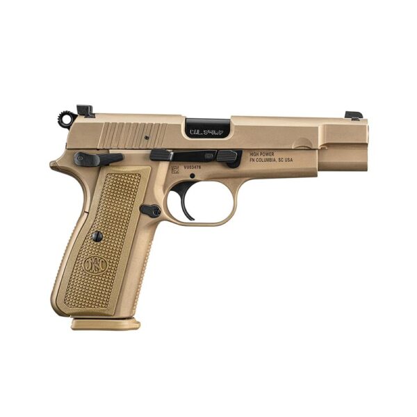 FN High Power Handgun 9mm Luger 10rd Magazines(2) 4.7" Barrel FDE Slide/Frame - Precision Shot Firearms