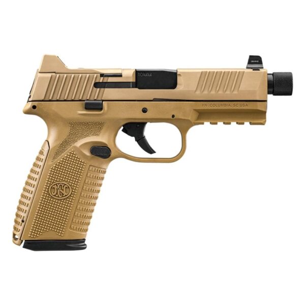 FN 510 Tactical Handgun 10mm 15rd & 22rd Magazines (2) 4.71" Threaded Barrel FDE NMS Night Sights - Precision Shot Firearms