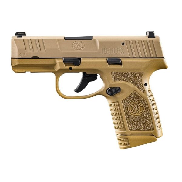 FN USA Reflex Handgun 9mm Luger 11rd & 15rd Magazines (2) 3.3" Barrel FDE Night Sights NMS - Precision Shot Firearms