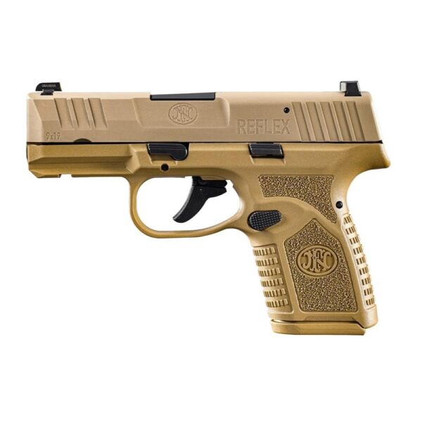 FN USA Reflex Handgun 9mm Luger 11rd & 15rd Magazines (2) 3.3" Barrel FDE Night Sights NMS - Precision Shot Firearms