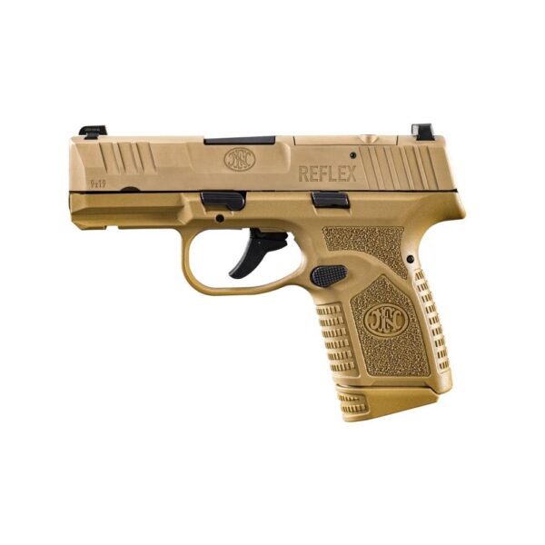 FN Reflex MRD Handgun 9mm Luger 11rd & 15rd Magazines (2) 3.3" Barrel FDE NMS - Precision Shot Firearms