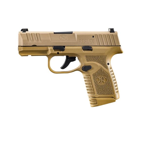 FN Reflex MS Handgun 9mm Luger 11rd (1) & 15rd (1) Magazines 3.3" Barrel FDE - Precision Shot Firearms