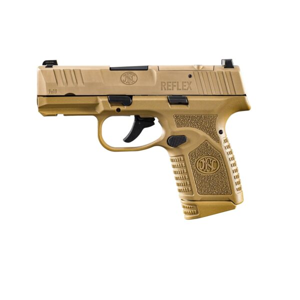 FN Reflex MRD Manual Safety Handgun 9mm Luger 10rd Magazines(2) 3.3" Barrel FDE - Precision Shot Firearms