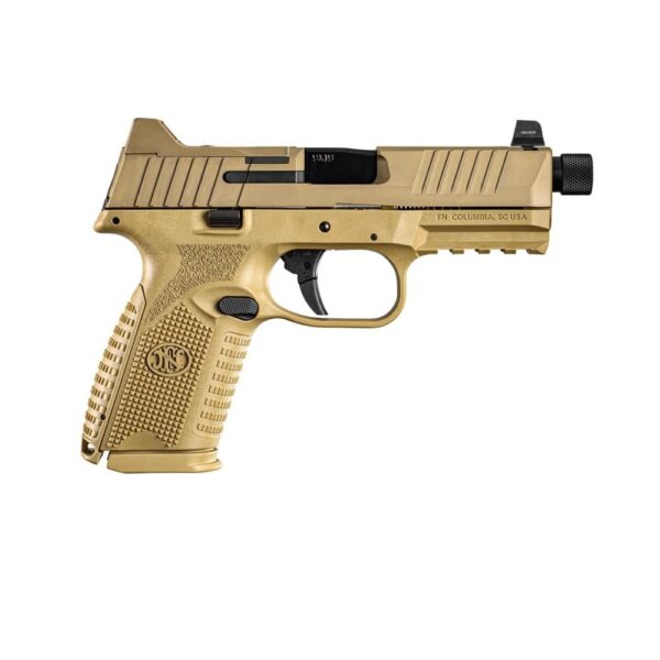 FN 509M Tactical Bundle Handgun 9mm Luger 15rd (1) & 24rd (4) Magazines 4.5" Threaded Barrel FDE Optics Ready - Precision Shot Firearms