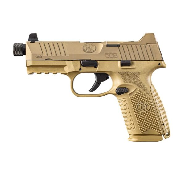 FN 509M Tactical Bundle Handgun 9mm Luger 10rd (5) Magazines 4.5" Threaded Barrel FDE Optics Ready - Precision Shot Firearms