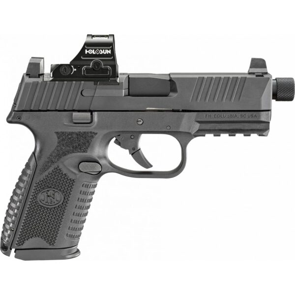 FN 509 Tactical Handgun 9mm Luger 15rd (1) & 24rd (1) Magazines 4.5" Threaded Barrel Black with Holosun Red Dot - Precision Shot Firearms