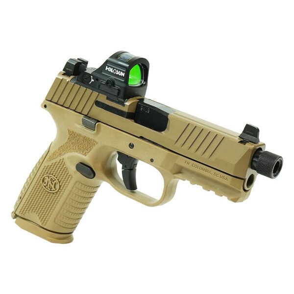 FN 509 Tactical Handgun 9mm Luger 15rd (1) & 24rd (1) Magazines 4.5" Barrel FDE with Holosun Red Dot - Precision Shot Firearms