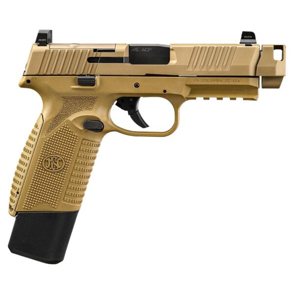 FN 545 MRD Comp Handgun 45 Auto 15rd Magazines(2) 4.43" Barrel FDE Finish - Precision Shot Firearms