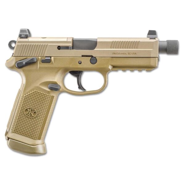 FN FNX-45 Tactical Handgun .45 ACP 15rd Magazines (2) 5.3" Threaded Barrel FDE Night Sights - Precision Shot Firearms