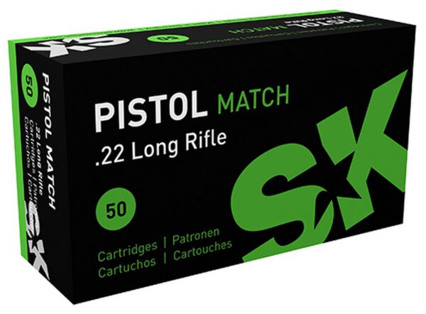 SK Pistol Match Rimfire Ammunition .22 LR 922 fps 40 gr 50/ct - Precision Shot Firearms